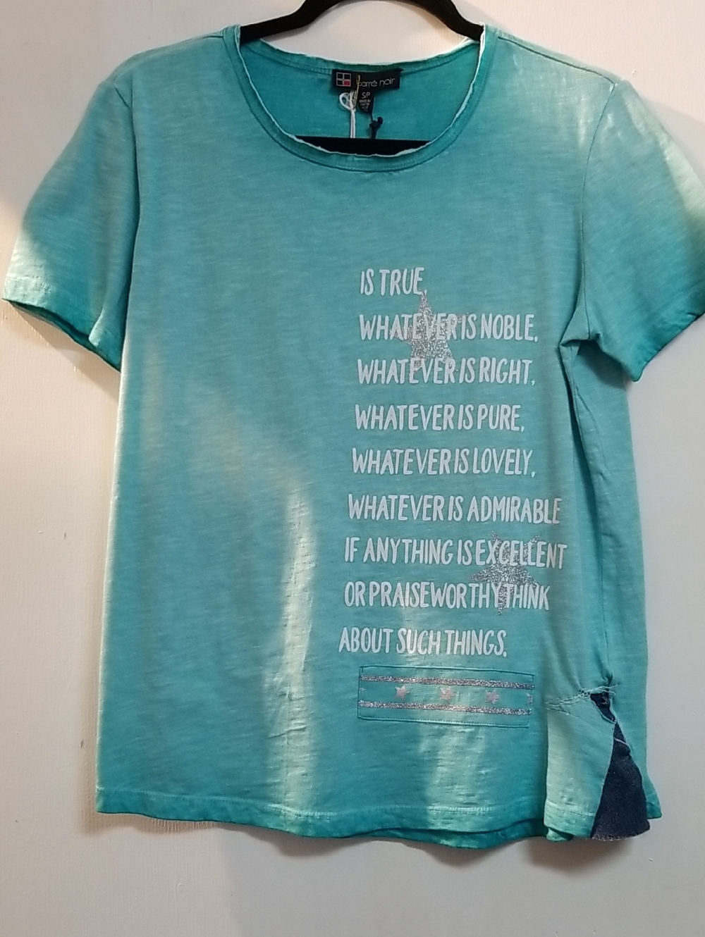 Girls' Teal Short-Sleeve Graphic Tee by Carre Noir